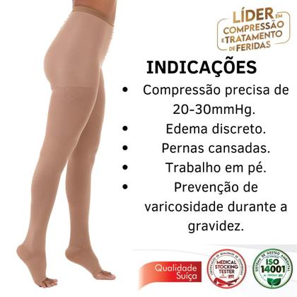 Imagem de Meia Calça Venosan Ultraline 4000 Compressão 20-30mmHg Pé Aberto Bege