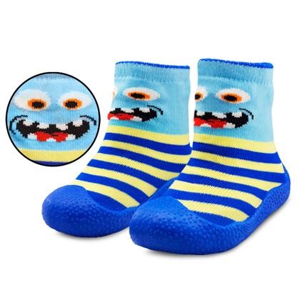 Imagem de Meia com Sola Bebê Emborrachada Menina Menino Personagens Sortida Aranha, Raposinha, Panda Antiderrapante Infantil