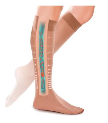 Imagem de Meia Compressão Com Zíper Sem Ponta 3/4 20-30mmhg Média