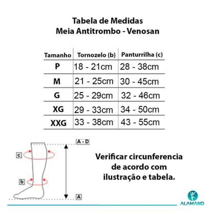 Imagem de Meia Compressão Medicinal 3/4 Panturrilha 20-30mmhg Venson 6000 - Venosan