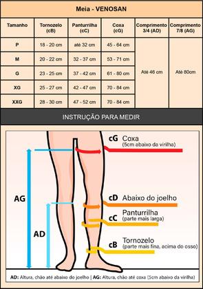 Imagem de Meia Compressiva 3/4 Antitrombo Antiembolia AES - Venosan