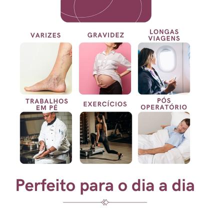 Imagem de Meia Compressiva 3/4 sem Ponteira 20-30 mmHg Bege Pós Cirúrgica