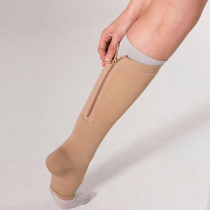 Imagem de Meia Compressiva 3/4 Varimed Kit Úlcera Venosa Com Zíper Sem Ponteira