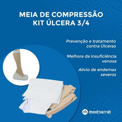 Imagem de Meia Compressiva 3/4 Varimed Kit Úlcera Venosa Com Zíper Sem Ponteira