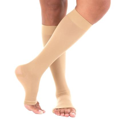 Imagem de Meia Compressiva 6000 AD 3/4 Panturrilha 20-30 mmHg Pé Aberto Bege - Venosan