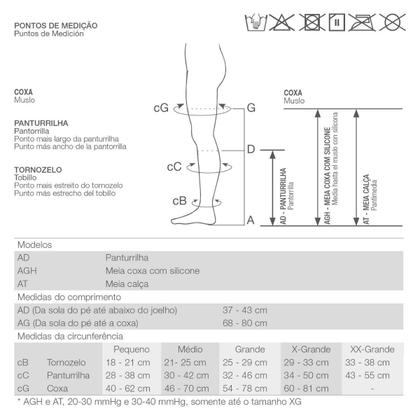 Imagem de Meia Compressiva 6000 AGH 7/8 Meia Coxa 20-30 mmHg Pé Aberto Bege - Venosan