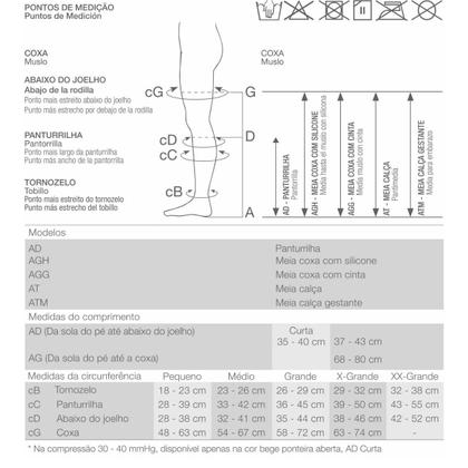 Imagem de Meia Compressiva Ultraline 4000 AD 3/4 Panturrilha 20-30 Pé Fechado Bege - Venosan