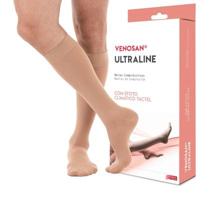 Imagem de Meia Compressiva Ultraline 4000 AD 3/4 Panturrilha 20-30 Pé Fechado Bege - Venosan