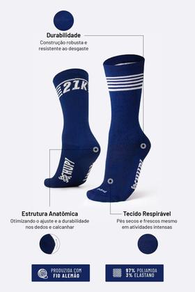 Imagem de Meia Corrida HUPI 21K Split Azul Marinho