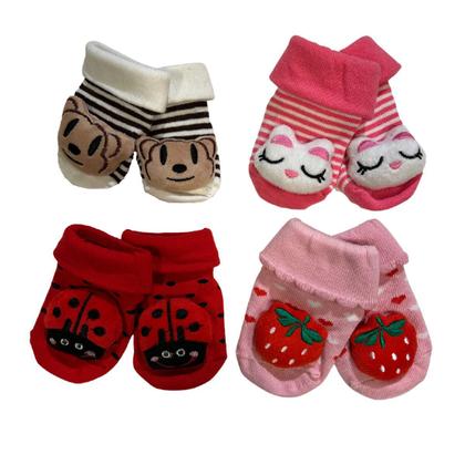 Imagem de Meia de Bebê com Bichinho 3D Pantufa Quentinha 0 a 12 M