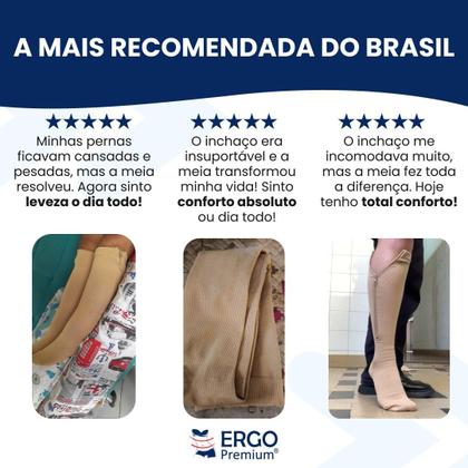 Imagem de Meia de Compressão 20 30 mmhg Com Ponteira Para Varizes e Má circulação