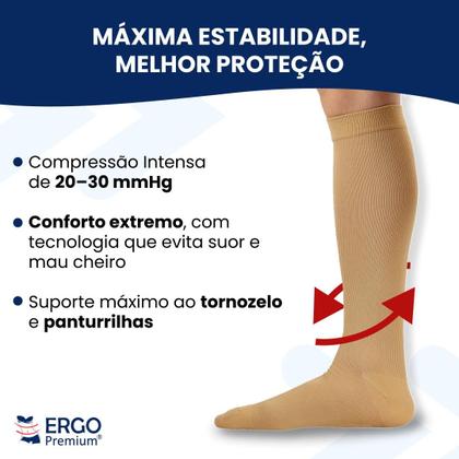 Imagem de Meia de Compressão 20 30 mmhg Com Ponteira Para Varizes e Má circulação