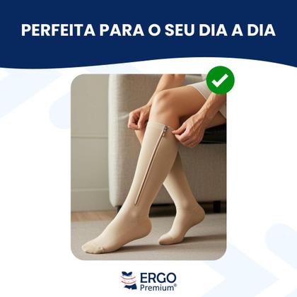 Imagem de Meia de Compressão 20 30 mmhg Com Ponteira Para Varizes e Má circulação