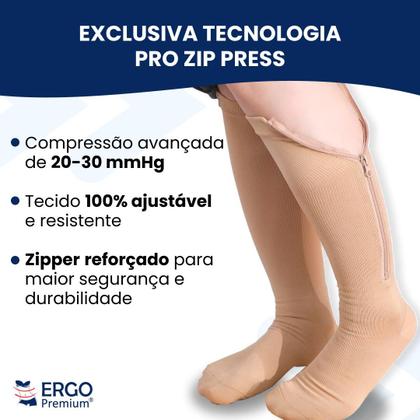 Imagem de Meia de Compressão 20 30 mmhg Com Ponteira Para Varizes e Má circulação