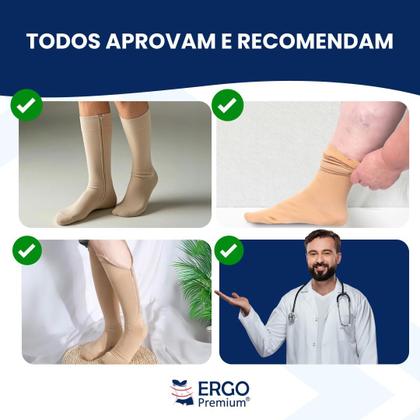 Imagem de Meia de Compressão 20 30 mmhg Com Ponteira Para Varizes e Má circulação