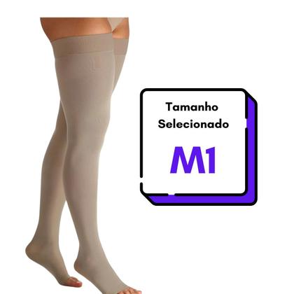 Imagem de Meia de Compressão 7/8 Coxa Ponteira Aberta 20-30mmHg Sigvaris Select Confort Premium