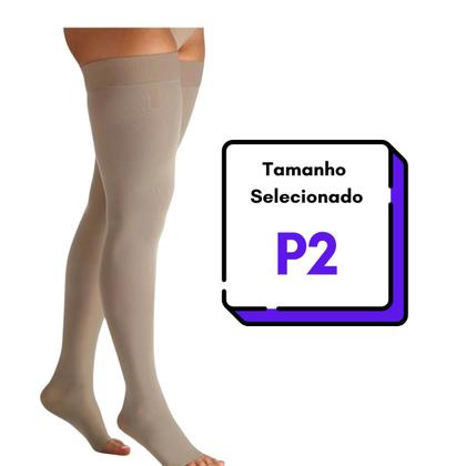 Imagem de Meia de Compressão 7/8 Coxa Ponteira Aberta 20-30mmHg Sigvaris Select Confort Premium