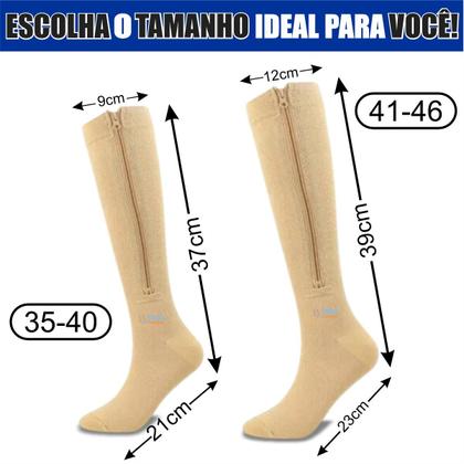 Imagem de Meia De Compressão com fechamento em ziper Para Varizes E Trombose 