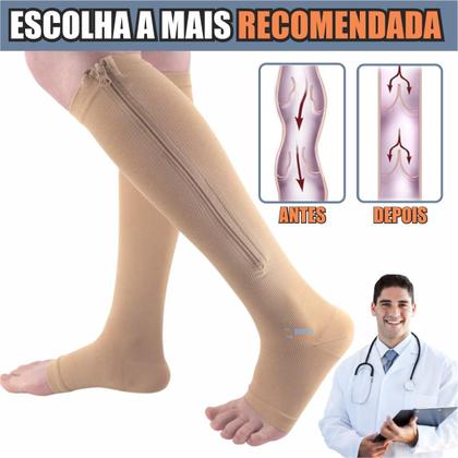 Imagem de Meia De Compressão com fechamento em Ziper Para Varizes E Trombose
