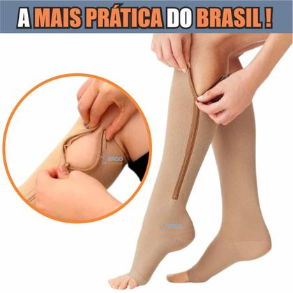 Imagem de Meia De Compressão com fechamento em Ziper Para Varizes E Trombose