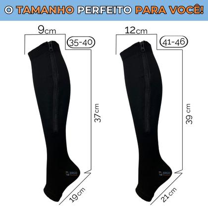 Imagem de Meia De Compressão com fechamento em Ziper Para Varizes E Trombose