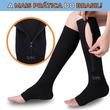 Imagem de Meia De Compressão com fechamento em Ziper Para Varizes E Trombose