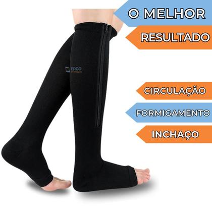 Imagem de Meia De Compressão com fechamento em Ziper Para Varizes E Trombose