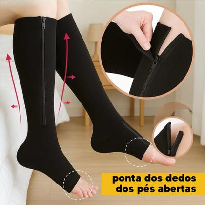 Imagem de Meia de compressão Com Ziper Tratamento Trombose Varizes