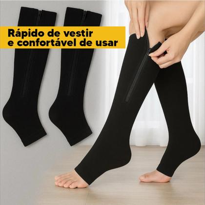 Imagem de Meia de compressão Com Ziper Tratamento Trombose Varizes