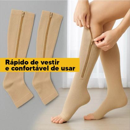Imagem de Meia de compressão Com Ziper Tratamento Trombose Varizes