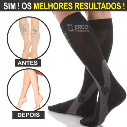 Imagem de Meia De Compressão Elástica com Tecnologia Anti Varizes e Inchaço Original Ergo Premium