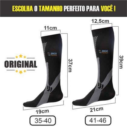 Imagem de Meia De Compressão Elástica com Tecnologia Anti Varizes e Inchaço Original Ergo Premium