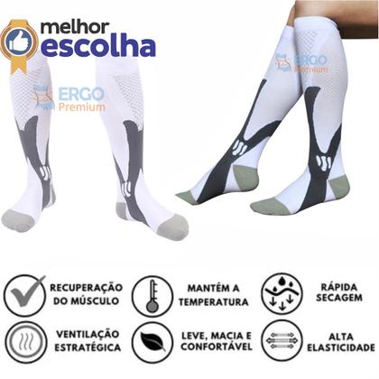 Imagem de Meia De Compressão Elástica com Tecnologia Anti Varizes e Inchaço Original Ergo Premium