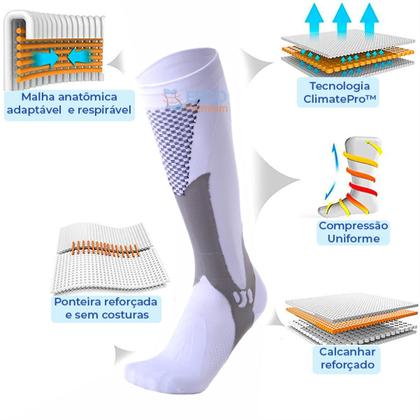 Imagem de Meia De Compressão Elástica com Tecnologia Anti Varizes e Inchaço Original Ergo Premium