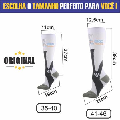 Imagem de Meia De Compressão Elástica com Tecnologia Anti Varizes e Inchaço Original Ergo Premium