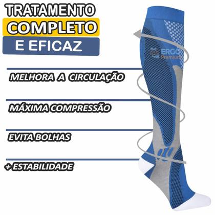 Imagem de Meia De Compressão Elástica com Tecnologia Anti Varizes e Inchaço Original Ergo Premium