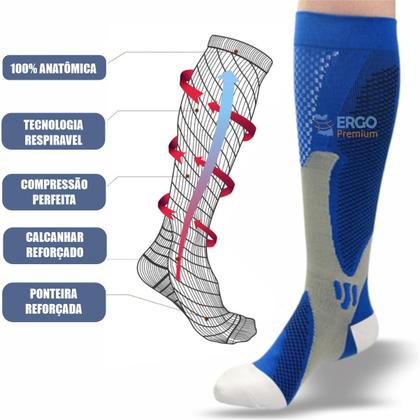 Imagem de Meia De Compressão Elástica com Tecnologia Anti Varizes e Inchaço Original Ergo Premium