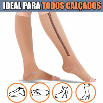 Imagem de Meia De Compressão fechamento em Ziper Para Varizes E Trombose