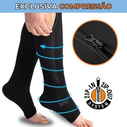 Imagem de Meia De Compressão fechamento em Ziper Para Varizes E Trombose