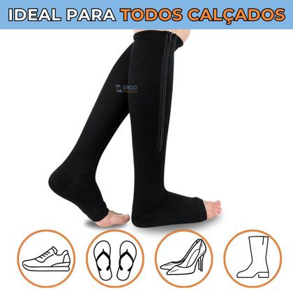 Imagem de Meia De Compressão fechamento em Ziper Para Varizes E Trombose