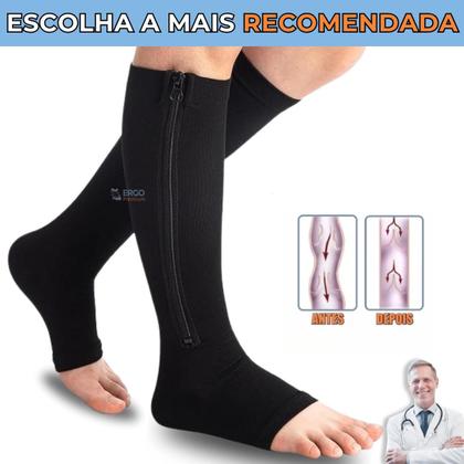 Imagem de Meia De Compressão fechamento em Ziper Para Varizes E Trombose