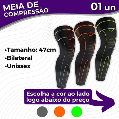 Imagem de Meia de Compressão Joelheira Com Fechamento de Contato Ortopédica Flexível Elástica MBFit