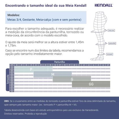Imagem de Meia de Compressão Kendall 3/4 15-20mmHg com ponteira 1671 Café - M