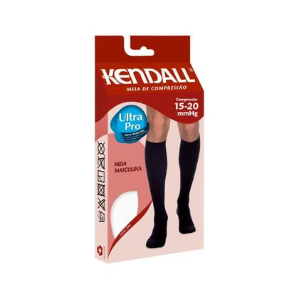 Imagem de Meia de Compressão Kendall 3/4 Masculina 15-20mmHg 1802 Branco - G