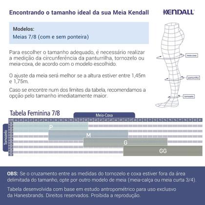 Imagem de Meia de Compressão Kendall 7/8 15-20mmHg com ponteira 1612 Castanho - P