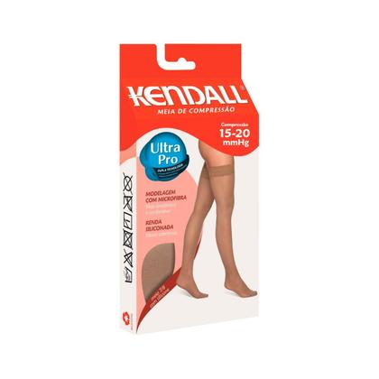 Imagem de Meia de Compressão Kendall 7/8 15-20mmHg com ponteira 1612 Castanho - P