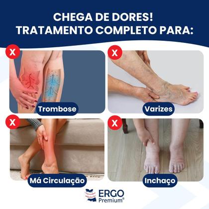 Imagem de Meia de Compressão para Varizes Trombose e Má Circulação Reduz Inchaço com Fechamento em Ziper