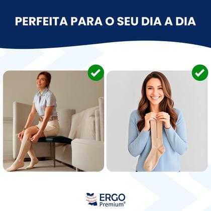 Imagem de Meia de Compressão Pós Cirúrgica Com Ziper Para Inchaço dores e Caimbras