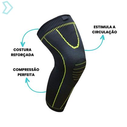 Imagem de Meia de Compressão Térmica Joelheira Esportiva Para Corrida Circulação Joelho 3/4 Fitness Academia