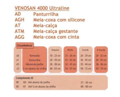 Imagem de Meia de Compressão Ultraline 4000 20-30 mmHg 7/8 AGH Meia Coxa bege - Venosan